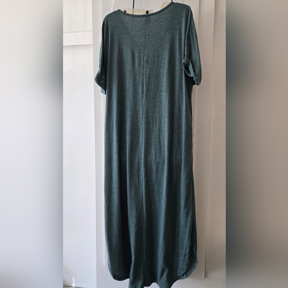 *3/$20 SHEIN Green Cuffed Sleeve V-Neck Maxi Dress NWOT Materity - Picture 4 of 6